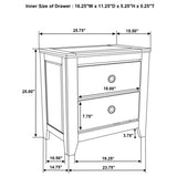 Hazlewood 2-drawer Nightstand Bedside Table Vineyard Oak | Brown | Vineyard Oak | 207532