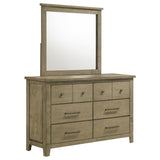 Hazlewood 6-drawer Bedroom Dresser with Mirror Vineyard Oak | Brown | Vineyard Oak | 207533M