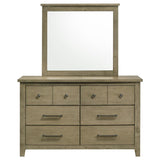 Hazlewood 6-drawer Bedroom Dresser with Mirror Vineyard Oak | Brown | Vineyard Oak | 207533M