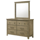 Hazlewood 6-drawer Bedroom Dresser with Mirror Vineyard Oak | Brown | Vineyard Oak | 207533M