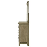 Hazlewood 6-drawer Bedroom Dresser with Mirror Vineyard Oak | Brown | Vineyard Oak | 207533M