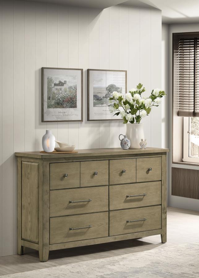 Hazlewood 6-drawer Bedroom Dresser Cabinet Vineyard Oak | Brown | Vineyard Oak | 207533