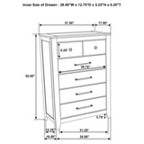 Hazlewood 5-drawer Bedroom Chest of Drawers Vineyard Oak | Brown | Vineyard Oak | 207535