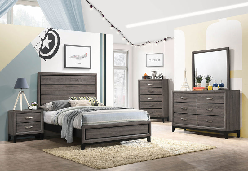 Watson Five-piece Twin Bedroom Set Grey Oak