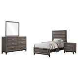 Watson Four-piece Twin Bedroom Set Grey Oak | Gallery | 212421T-S4 212421F-S4 212421Q-S4 212421KE-S4 212421KW-S4