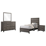 Watson Four-piece Twin Bedroom Set Grey Oak | Gallery | 212421T-S4 212421F-S4 212421Q-S4 212421KE-S4 212421KW-S4