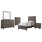 Watson Five-piece Twin Bedroom Set Grey Oak | Gallery | 212421T-S5 212421F-S5 212421Q-S5 212421KE-S5 212421KW-S5