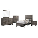 Watson Five-piece Twin Bedroom Set Grey Oak | Gallery | 212421T-S5 212421F-S5 212421Q-S5 212421KE-S5 212421KW-S5