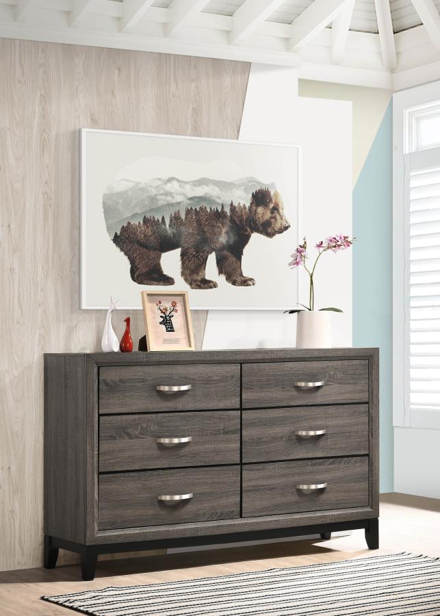 Watson 6-drawer Dresser Grey Oak | King | Grey | Grey Oak | 212423