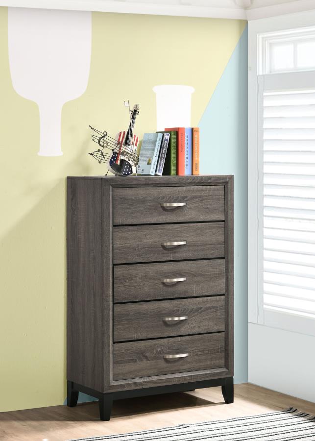 Watson 5-drawer Bedroom Chest Grey Oak | King | Grey | Grey Oak | 212425