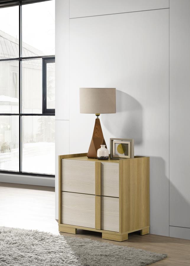 Hyland 2-drawer Nightstand Bedside Table Natural | Beige | Natural | 215652