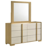 Hyland 6-drawer Dresser with Mirror Natural | Beige | Natural / White | 215653M