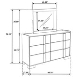 Hyland 6-drawer Dresser with Mirror Natural | Beige | Natural / White | 215653M