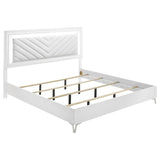 Cassia 4-piece Eastern King LED Bedroom Set White High Gloss | White | White High Gloss | 215791KE-S4