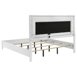 Cassia 4-piece Eastern King LED Bedroom Set White High Gloss | White | White High Gloss | 215791KE-S4