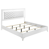Cassia Eastern King LED Panel Bed White High Gloss | White | White High Gloss | 215791KE