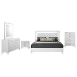 Cassia 5-piece Queen LED Bedroom Set White High Gloss | White | White High Gloss | 215791Q-S5