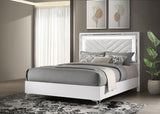 Cassia Queen LED Panel Bed White High Gloss | King | White | White High Gloss | 215791Q