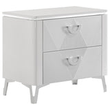 Cassia 2-drawer Nightstand Bedside Table White High Gloss | White | White High Gloss | 215792