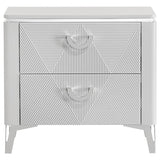 Cassia 2-drawer Nightstand Bedside Table White High Gloss | White | White High Gloss | 215792