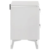 Cassia 2-drawer Nightstand Bedside Table White High Gloss | White | White High Gloss | 215792