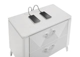 Cassia 2-drawer Nightstand Bedside Table White High Gloss | White | White High Gloss | 215792