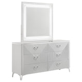 Cassia 6-drawer Dresser Cabinet with Mirror White High Gloss | White | White High Gloss | 215793M