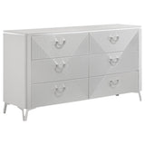Cassia 6-drawer Bedroom Dresser Cabinet White High Gloss | White | White High Gloss | 215793