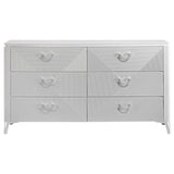 Cassia 6-drawer Bedroom Dresser Cabinet White High Gloss | White | White High Gloss | 215793