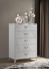 Cassia 5-drawer Bedroom Chest of Drawers White High Gloss | King | White | White High Gloss | 215795
