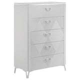Cassia 5-drawer Bedroom Chest of Drawers White High Gloss | King | White | White High Gloss | 215795