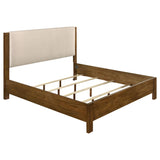 Adderley Eastern King Wood Panel Bed Cream and Warm Brown | Brown | Warm Brown/Cream | 215851KE