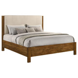 Adderley Eastern King Wood Panel Bed Cream and Warm Brown | Brown | Warm Brown/Cream | 215851KE