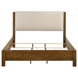 Adderley Eastern King Wood Panel Bed Cream and Warm Brown | Brown | Warm Brown/Cream | 215851KE