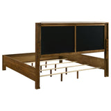 Adderley Eastern King Wood Panel Bed Cream and Warm Brown | Brown | Warm Brown/Cream | 215851KE