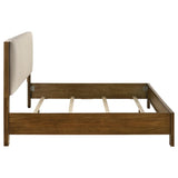 Adderley Eastern King Wood Panel Bed Cream and Warm Brown | Brown | Warm Brown/Cream | 215851KE