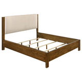 Adderley California King Wood Panel Bed Cream and Warm Brown | Brown | Warm Brown/Cream | 215851KW