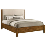 Adderley California King Wood Panel Bed Cream and Warm Brown | Brown | Warm Brown/Cream | 215851KW