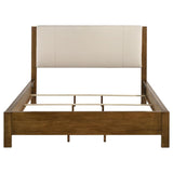 Adderley California King Wood Panel Bed Cream and Warm Brown | Brown | Warm Brown/Cream | 215851KW