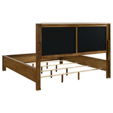 Adderley California King Wood Panel Bed Cream and Warm Brown | Brown | Warm Brown/Cream | 215851KW