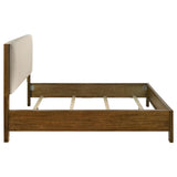 Adderley California King Wood Panel Bed Cream and Warm Brown | Brown | Warm Brown/Cream | 215851KW