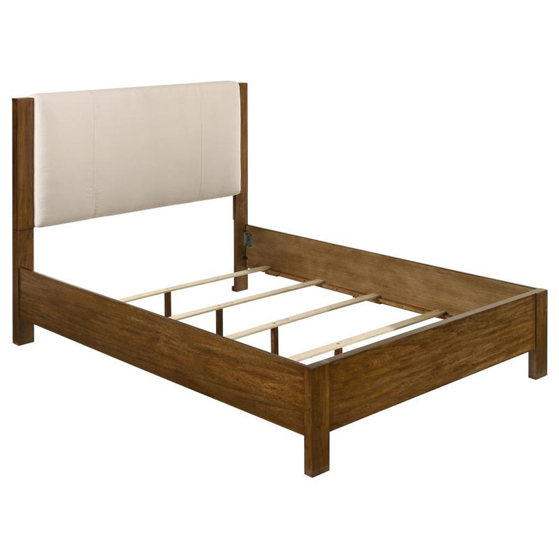 Adderley Wood Panel Bed Cream and Warm Brown