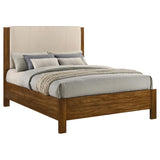Adderley Queen Wood Panel Bed Cream and Warm Brown | Queen | Brown | Warm Brown/Cream | 215851Q
