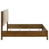 Adderley Queen Wood Panel Bed Cream and Warm Brown | Queen | Brown | Warm Brown/Cream | 215851Q