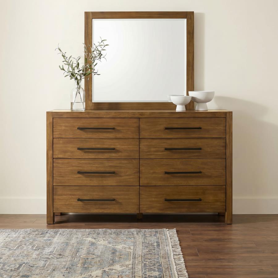 Adderley 8-drawer Bedroom Dresser and Mirror Warm Brown | Brown | Warm Brown | 215853M
