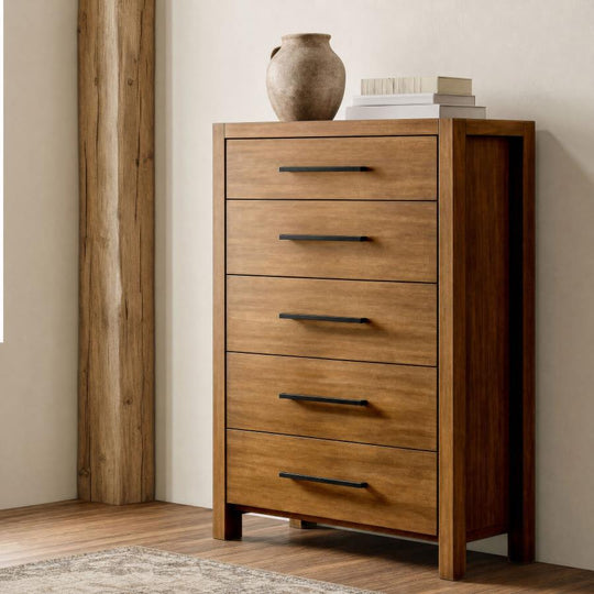 Adderley 5-drawer Bedroom Chest of Drawers Warm Brown | Brown | Warm Brown | 215855