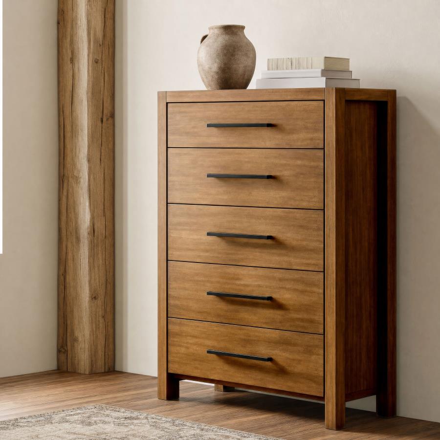 Adderley 5-drawer Bedroom Chest of Drawers Warm Brown | Brown | Warm Brown | 215855