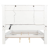 McKinney California King LED Light Panel Bed Vintage White | White | Vintage White | 215871KW