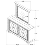 McKinney 6-drawer Bedroom Dresser with Mirror Vintage White | White | Vintage White | 215873M