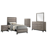 Valen Five-piece Twin Bedroom Set Light Taupe | Gallery | 215911T-S5 215911F-S5 215911Q-S5 215911KE-S5 215911KW-S5